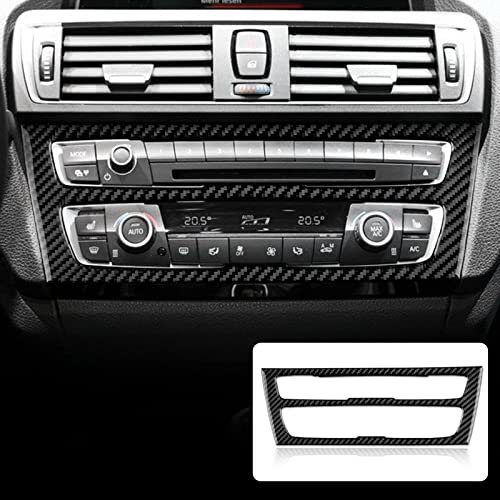 KUNGKIC Kohlefaser Klimaanlagen-CD-Konsolenverkleidung Dekorative Aufkleber Carbon Fiber Center Control Panel Innenraum für BMW F20 F21 1 Series Zubehör accessories 2012 2013 2014 2015