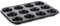 Tower T943006HG7 27cm Deep Muffin Tin with 12 Moulds Made in Aluminized Steel with a Non-Stick Coating, Black