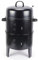BBQ Holzkohlegrill, 3in1 Doppellagig Barbecue Smoker Multifunktion Räuchertonne Räuchergrill mit Thermometer Abnehmbar Grilltonne