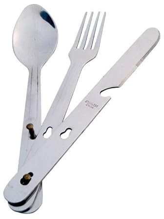 Ensemble de couverts 4 en 1 pour camping, randonnée, pêche, extérieur, festival