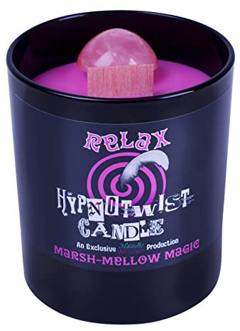 Naturally Wicked Hypnotwist Relax Candle | Hypnotic Crystal Spell Candle | Inc Crystal Spinning Top