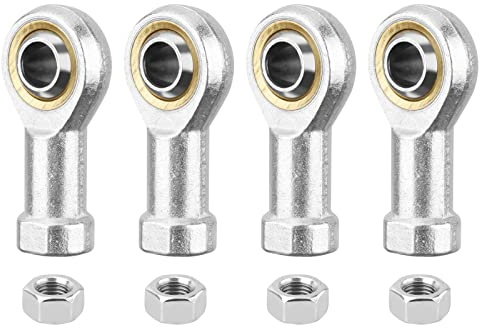 HiPicco SI10T/K Rod End Bearing, 4pcs 10mm Bore Self Lubricating M10x1.5mm Metric Female Thread Right Hand Heim Joint with Jam Nuts