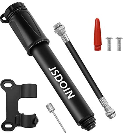 Jsdoin Portable Mini Bike Pump - Fast Inflation Universal Presta and Schrader Valve Road Mountain Cycling Frame Mounted Hand Tyre Pumps