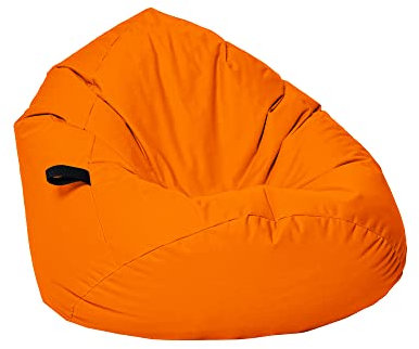 Momiralland Sitzsack Tropfenform Kastanie - für Kinder & Erwachsene – Indoor wie Outdoor da er Wasserfest ist– füllung EPS Perlen. (Orange, XXL - Durchmesser 88 cm für Erwachsene)