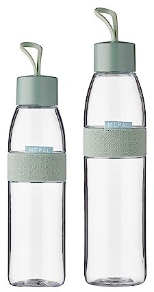 Mepal Lot de 2 gourdes Ellipse Nordic Sage - Contenance de 500 et 700 ml - Convient également pour les boissons gazeuses - Matériau incassable - Anti-fuite - Passe au lave-vaisselle