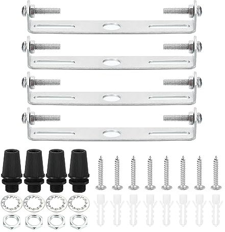 PATIKIL 100mm Lampenhalterung Decke Kit 4 Set Deckenhalterung Lampe Stahl Querleiste für Haus Büro Hängeleuchte Wand mit Schraube Unterlegscheibe Mutter