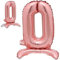 Stehende Luftballons * Zahlen 0 bis 9 * in Gold + Silber + Rosegold | 86cm groß; kein Helium nötig | Stehballons Geburtstag Deko Zahl Party Kindergeburtstag Partydeko, Farbe: Zahl 0 Rosegold