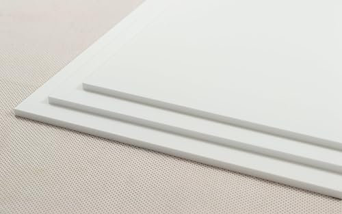 Placa de acrílico de 3 mm, varios tamaños y colores, negro, blanco, rojo, verde, azul, naranja (A4 (300 mm x 200 mm), blanco)