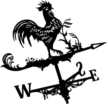 LAANCOO Girouette de Jardin, indicateur de Direction du Vent, Outil de Mesure, Support de Toit avec Motif de Coq, décoration pour extérieur, Ferme, Cour, girouette de Jardin