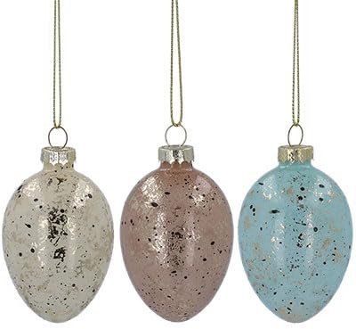 Gisela Graham Gold gesprenkeltes Glasei Osterdekoration