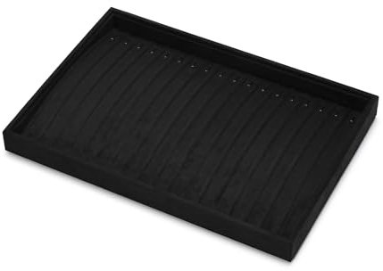 Oirlv Vassoio Nero In Microfibra Per Gioielli - Organizzatore e Stoccaggio Per Catene Lunghe, Bracciale Grande, Collana