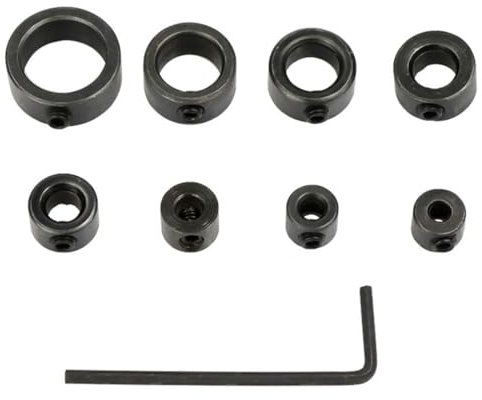 8 Piezas topes para Taladro Anillo Posicionador,Collares De Tope de Profundidad 3-16 Mm,Profundidad Perforación Anillo Tope con La Llave Hexagonal,Topes de Profundidad Brocas
