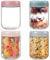 ALINK 4-pack 16 oz Overnight Oats Containers with Lids, Glass jars with Airtight Lids, Wide mouth Mason Salad jars, Glass Food Storage Containers for Snacks Yogurt Spice Sugar pots