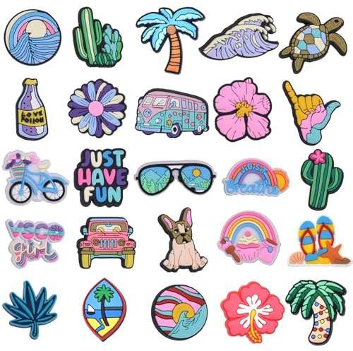 Ainelure Stylish and Cute Plants Shoe Charms Decoration for shoe, Rainbow Flower Charms Pins for Kids Teens, Personalized Fashion Accessories and Gifts