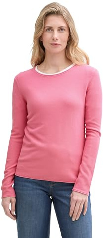 Tom Tailor Damen Strickpullover mit Rundhals