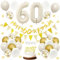 ALEGRE Luftballons 60 Geburtstag Frau Mann Deko, Konfetti 60 Geburtstag Deko, 60. Geburtstag Mann Frau Girlande,Deko 60 Geburtstag Frau Tortendeko,60. Geburtstag Deko Banner Torte,60er Geburtstagsdeko