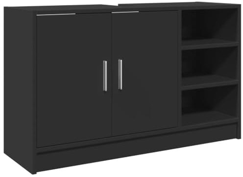 vidaXL Armadietto per lavabo, mobiletto da bagno, armadietto da bagno con vano portaoggetti, mobiletto da bagno in legno nero
