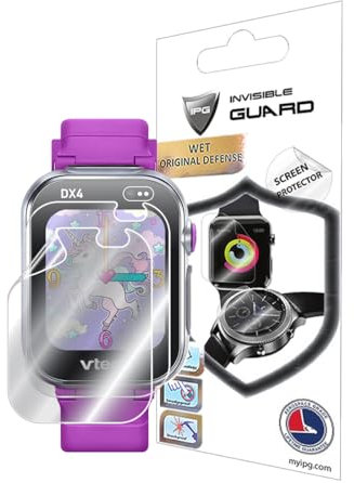 IPG Displayschutzfolie für VTech KidiZoom DX4 Smartwatch (2 Stück) unsichtbare Ultra-HD-Klarfolie, Anti-Kratzschutz, glatt/selbstheilend/blasenfrei für DX4