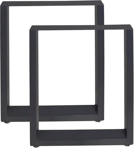 XCKJYDCDB Lot de 2 Pieds de Table rectangulaires, Pieds de Table, avec Protections de Sol, pour Salons, Bureaux, Bureaux, bancs, Noir (60 x 72 cm)