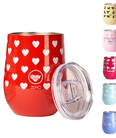 Tazza Termica in Acciaio Inossidabile con Tappo Termico - 300ml - Design Italiano Cup Thermo Heart (Doppia Parete) Mantiene: 6 ore caldo e 12 ore freddo | Ideale per Tisane, Thè, Latte