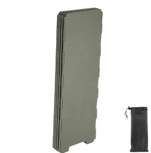 Camping Stove Windshield, Foldable Windproof BBQ Screen, 10 Plates Stove Shield, Portable Wind Blocker, Storage Bag for Camping, Hiking, Picnic, Backpacking 9.65x3.35x0.59 inches