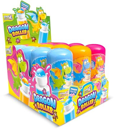 Dragon Roller 12er Display – Flüssige Süßware in Himbeere, Erdbeere & Cola – Roller-Applikator zum Zunge-Färben – Süßigkeiten für Partys, Kindergeburtstage oder Großveranstaltungen