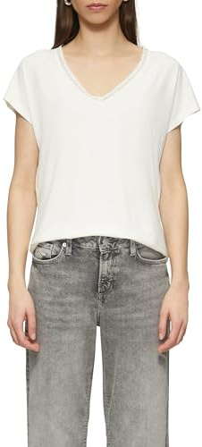 QS Modalmix-Shirt mit Spitzenblende