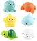 Suevut Juguetes Baño Bebe 6 Piezas, Juguetes Bañera Flotantes sin Agujeros, Animales Marinos Coloridos, Juguetes Educativos Seguros para Bebés, Ideal para Ducha y Hora del Baño