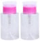 2Pcs Nail Polish Remover Bottle, 150ml Portable Push Down Pump Alcohol Dispenser, Empty Makeup Acetone Containers.