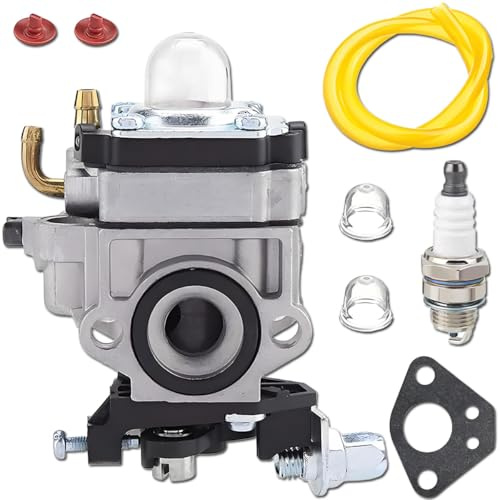 Qiuwanzia 11mm 22cc Carburetor 26cc 33cc 34cc 36cc engine for 2 stroke Hedge Trimmer, Brush Cutter, Chainsaw Engines Replace Parts with Spark Plug Fuel Line Gasket
