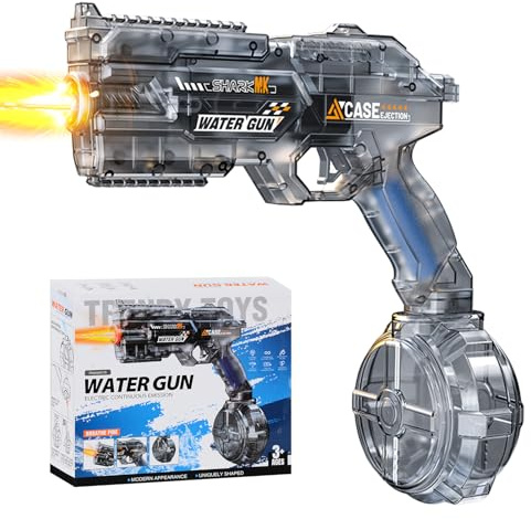 Elektrisch Wasserpistole Für Erwachsene Und Kinder,Elektrische Wasserpistole Elektrisch Mit Großer Reichweite Und LED-Leuchten Das Für Sommerpartys Geeignet ist (kurz)