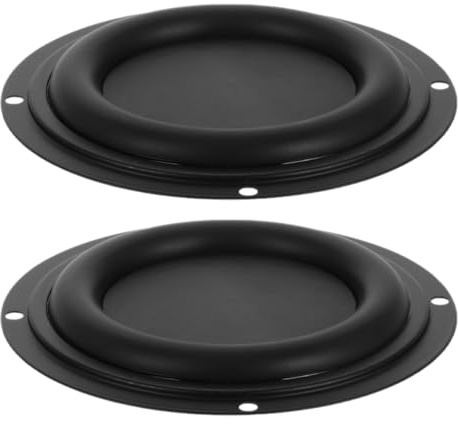 UTHCLO Membrana Vibrante per Altoparlante Bassi 4 Pollici 105mm in Gomma Resistente 2 Pezzi Radiatore Passivo Subwoofer per Home Theater e Audio Fai da Te