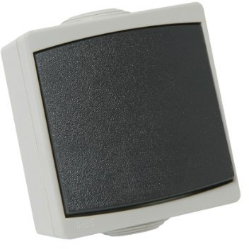DEBFLEX Interrupteur va et Vient - Prises electriques Standard - Prise Extra Plate - Prise Murale - Interrupteur va et Vient sans Fil - Prise Murale Perle Va Et Vient Gris IP65 730110