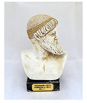 Antiker griechischer Gott Poseidon oder Zeus Skulptur Statue Büste (Museumsreproduktion)