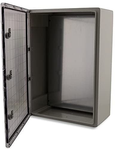 BOXEXPERT Custodia in plastica ABS, IP65, custodia a parete, custodia vuota, 700x500x250 mm, grigio, trasparente, custodia serie Fleet