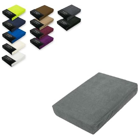 EXKLUSIV HEIMTEXTIL Frottee Spannbettlaken 60-70 x 140 cm 80% Baumwolle, 20% Polyester Öko - Tex Zertifiziert, Markenqualität, Matratzenhöhe bis 10 cm, Grau