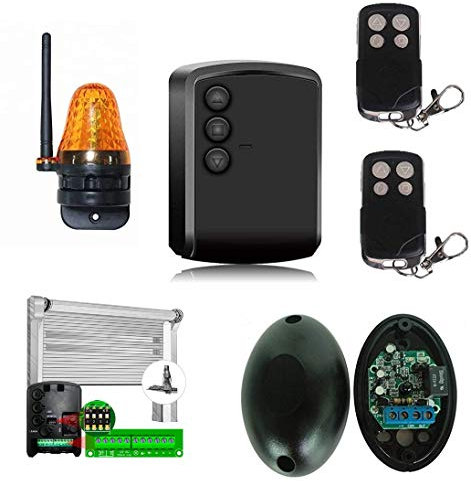 Kit de base para automatizar un motor de persiana enrollable con mando a distancia universal con 1 centralita universal con botones manuales + 2 mandos a distancia