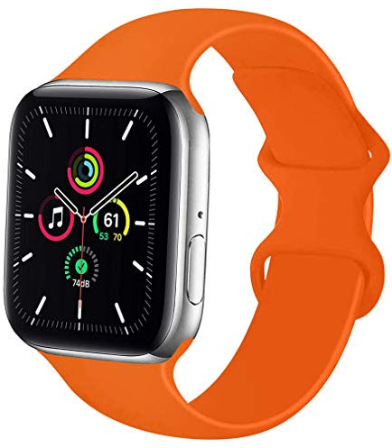 Lerxiuer Smartwatch Correa 38mm 40mm 42mm 44mm Silicona Suave Reemplazo Sport Banda para iWatch 2019 2018 2017 Serie 5/Serie 4/Serie 3/Serie 2, Nike+, Sport Smartwatch Strap S/M M/L