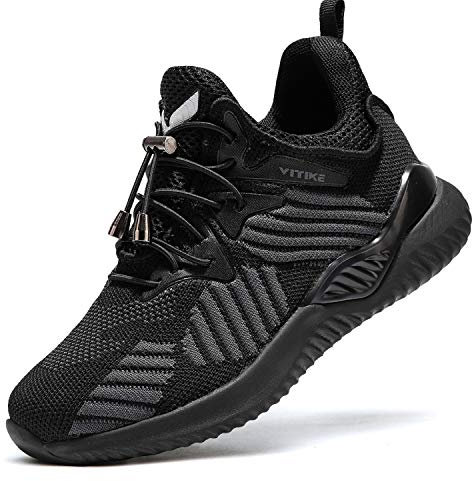 VITIKE Kinder Turnschuhe Jungen Sport Schuhe Mädchen Kinderschuhe Sneaker Outdoor Laufschuhe,8 Alles Schwarz,37 EU