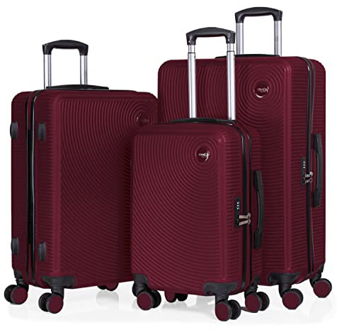 CABIN GO 5513 - Set di 3 valigie - bagaglio a mano da 55 cm, valigia media da 65 cm, valigia grande da 76 cm, in ABS rigido