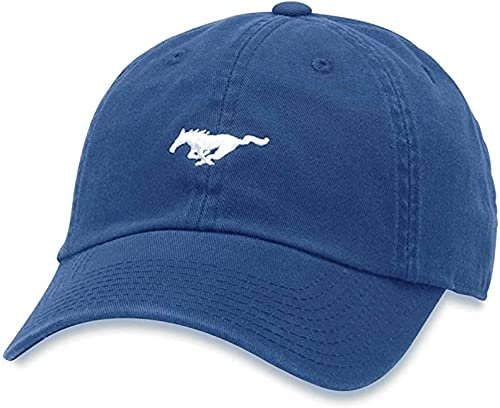 AMERICAN NEEDLE Ford Motor Co. Micro Slouch Mustang Pony, verstellbarer Dad-Hut, Blau - Bay Blue, Einheitsgröße