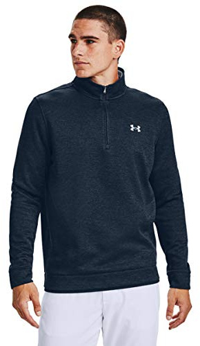Under Armour Men's Storm Fleece 1/4 Zip Layer, Academy Blue Light Heather (408)/Halo Gray, S