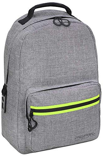 PearlGolf Liberty Rucksack - Wasserabweisend - Laptopfach - NEU, Cool Grey - Acid Yellow