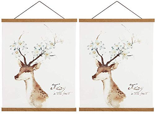 Sanauto A2 Posterleiste Posterschiene Poster, Magnet Magnetische Holz Poster Aufhänger Halter Rahmen Leisten Bild Bilder Bilderleiste Bilderrahmen 42x30 42x59(42cm, Teak, 2 Packungen)