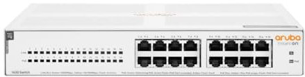 HPE Aruba Instant On 1430 16G Class4 PoE 124W Switch - Switch - unmanaged - 16 x 10/100/1000 (PoE Class 4) - Desktop, an Rack montierbar, wandmontierbar - PoE (124 W) - BTO