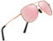 wearPro Sonnenbrille-Herren-Damen-Polarisiert Premium Metallrahmen Sonnenbrillen Unisex mit UV400 Schutz Vintage Schwarz Fahrerbrille (6-Rose Gold Rahmen/Rosa Spiegel)