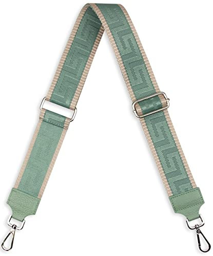 Schultergurt 5cm breit, Made in Italy, Schulterriemen für Taschen und Handtaschen, Verstellbarer Taschengurt für Damen und Herren, DIY Zubehör S Grün
