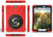Coque Étui Antichoc Samsung Galaxy Tab S2 9.7 T819 T818 T815 T813 T810, Étui Armure Robuste avec Support Rotatif à 360° et Dragonne Réglable (Rouge)