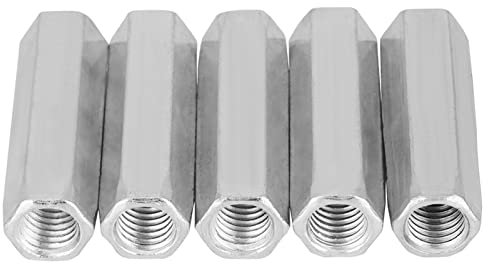 manicotto filettato m10 giunto m10 inox Dado a Stelo Lungo 5 Pezzi, Dado Esagonale Lungo in Acciaio Al Carbonio M10 * 40/50, Dado a Manicotto Esagonale, Elementi di Fissaggio Filettati M10 Distanziato
