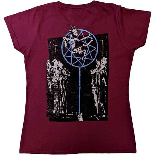 Slipknot T Shirt Goat Demon Band Logo Nouveau Officiel Femme Skinny Fit Maroon Size XXL